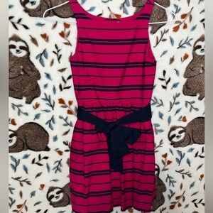 Polo Ralph Lauren Girls Navy Blue Pink Stripe Dress